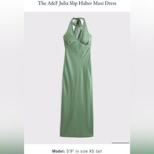 Abercrombie & Fitch Green Halter Maxi Dress